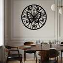 Butterfly Mandala Round Metal Wall Art - Elegant Circle Butterfly Silhouette for Home Decor- KAF322