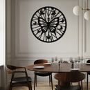 Butterfly Mandala Round Metal Wall Art - Elegant Circle Butterfly Silhouette for Home Decor- KAF322