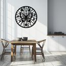 Butterfly Mandala Round Metal Wall Art - Elegant Circle Butterfly Silhouette for Home Decor- KAF322
