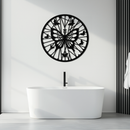 Butterfly Mandala Round Metal Wall Art - Elegant Circle Butterfly Silhouette for Home Decor- KAF322