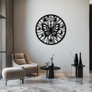 Butterfly Mandala Round Metal Wall Art - Elegant Circle Butterfly Silhouette for Home Decor- KAF322