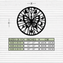 Butterfly Mandala Round Metal Wall Art - Elegant Circle Butterfly Silhouette for Home Decor- KAF322