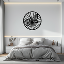 Butterfly Wheel Bicycle Silhouette Metal Wall Art - Elegant Round Nature-Inspired Decor- KAF323