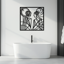 Abstract Female Duo Silhouette Metal Wall Art – Modern Minimalist Women Line Design- KAF324