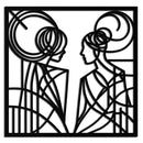 Abstract Female Duo Silhouette Metal Wall Art – Modern Minimalist Women Line Design- KAF324