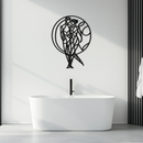 Geometric Couple Silhouette Wall Art – Modern Romantic Metal Wall Decor- KAF325