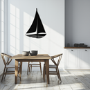 Nautical Sailboat Silhouette Metal Wall Art – Minimalist Ocean-Inspired Steel Decor- KAF326