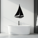 Nautical Sailboat Silhouette Metal Wall Art – Minimalist Ocean-Inspired Steel Decor- KAF326