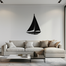 Nautical Sailboat Silhouette Metal Wall Art – Minimalist Ocean-Inspired Steel Decor- KAF326