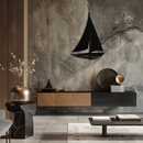 Nautical Sailboat Silhouette Metal Wall Art – Minimalist Ocean-Inspired Steel Decor- KAF326