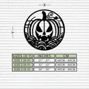 Pumpkin Halloween Silhouette Metal Wall Art – Spooky Round Black Decor- KAF327