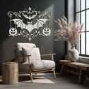 Halloween Bat Pumpkin Metal Wall Art – Spooky Jack-O'-Lantern Steel Decor- KAF328