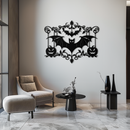 Halloween Bat Pumpkin Metal Wall Art – Spooky Jack-O'-Lantern Steel Decor- KAF328