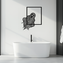 Ghost Metal Wall Art – Spooky Ghost Silhouette Steel Decor for Halloween or Gothic Interiors- KAF329