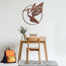 Hummingbird Metal Wall Art – Elegant Bird Silhouette Steel Decor for Nature Inspired Spaces- KAF330