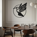 Hummingbird Metal Wall Art – Elegant Bird Silhouette Steel Decor for Nature Inspired Spaces- KAF330
