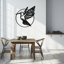 Hummingbird Metal Wall Art – Elegant Bird Silhouette Steel Decor for Nature Inspired Spaces- KAF330