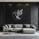 Hummingbird Metal Wall Art – Elegant Bird Silhouette Steel Decor for Nature Inspired Spaces- KAF330