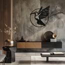 Hummingbird Metal Wall Art – Elegant Bird Silhouette Steel Decor for Nature Inspired Spaces- KAF330