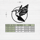 Hummingbird Metal Wall Art – Elegant Bird Silhouette Steel Decor for Nature Inspired Spaces- KAF330