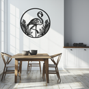Flamingo Metal Wall Art – Elegant Flamingo Silhouette Steel Decor for Tropical and Modern Spaces- KAF333