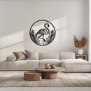 Flamingo Metal Wall Art – Elegant Flamingo Silhouette Steel Decor for Tropical and Modern Spaces- KAF333