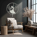 Angel Dancer Metal Wall Art – Winged Woman Silhouette Steel Decor for Elegant and Spiritual Interiors- KAF334