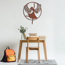 Angel Dancer Metal Wall Art – Winged Woman Silhouette Steel Decor for Elegant and Spiritual Interiors- KAF334