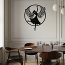 Angel Dancer Metal Wall Art – Winged Woman Silhouette Steel Decor for Elegant and Spiritual Interiors- KAF334
