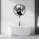 Angel Dancer Metal Wall Art – Winged Woman Silhouette Steel Decor for Elegant and Spiritual Interiors- KAF334