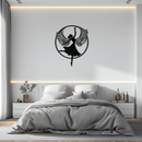 Angel Dancer Metal Wall Art – Winged Woman Silhouette Steel Decor for Elegant and Spiritual Interiors- KAF334