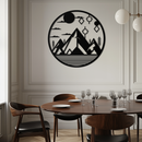 Abstract Mountain Metal Wall Art – Geometric Mountain Silhouette Steel Decor for Modern Interiors- KAF336