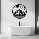 Abstract Mountain Metal Wall Art – Geometric Mountain Silhouette Steel Decor for Modern Interiors- KAF336