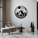 Abstract Mountain Metal Wall Art – Geometric Mountain Silhouette Steel Decor for Modern Interiors- KAF336