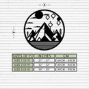 Abstract Mountain Metal Wall Art – Geometric Mountain Silhouette Steel Decor for Modern Interiors- KAF336