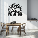 Elephant Family Metal Wall Art – Mom and Calves Silhouette Steel Decor for Nature and Animal Lovers- KAF337