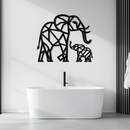 Elephant Family Metal Wall Art – Mom and Calves Silhouette Steel Decor for Nature and Animal Lovers- KAF337