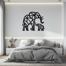 Elephant Family Metal Wall Art – Mom and Calves Silhouette Steel Decor for Nature and Animal Lovers- KAF337