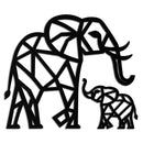 Elephant Family Metal Wall Art – Mom and Calves Silhouette Steel Decor for Nature and Animal Lovers- KAF337