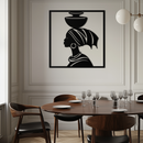 African Woman Metal Wall Art – Elegant Tribal Silhouette Steel Decor for Cultural and Boho Interiors- KAF338