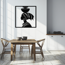 African Woman Metal Wall Art – Elegant Tribal Silhouette Steel Decor for Cultural and Boho Interiors- KAF338