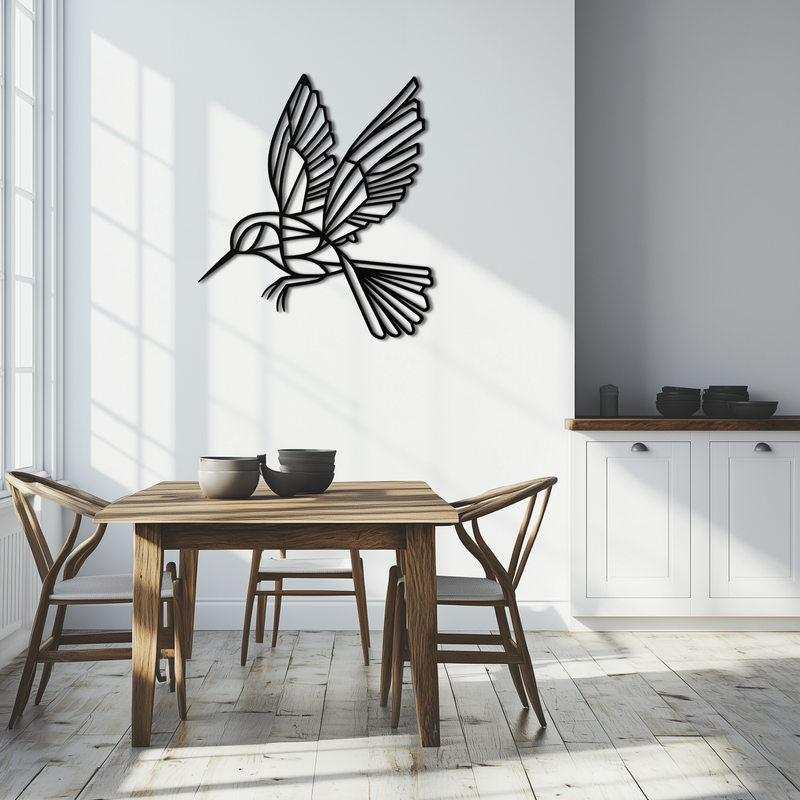 Hummingbird Metal Wall Art – Delicate Bird Silhouette Steel Decor for Nature-Inspired Interiors- KAF339