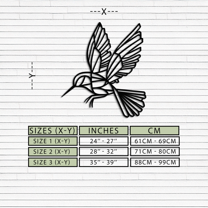 Hummingbird Metal Wall Art – Delicate Bird Silhouette Steel Decor for Nature-Inspired Interiors- KAF339