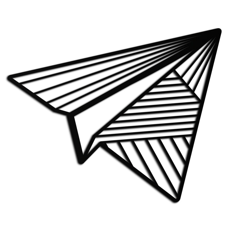 Paper Airplane Metal Wall Art – Minimalist Flight Silhouette Steel Decor for Modern and Whimsical Spaces- KAF340