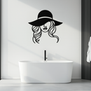 Hat Woman Metal Wall Art – Elegant Female Silhouette Steel Decor with Wide Brim Hat- KAF341