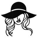 Hat Woman Metal Wall Art – Elegant Female Silhouette Steel Decor with Wide Brim Hat- KAF341