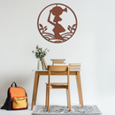 African Woman Carrying Vase Metal Wall Art – Tribal Silhouette Steel Decor for Cultural and Ethnic Interiors- KAF342