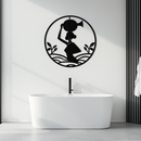 African Woman Carrying Vase Metal Wall Art – Tribal Silhouette Steel Decor for Cultural and Ethnic Interiors- KAF342