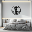 African Woman Carrying Vase Metal Wall Art – Tribal Silhouette Steel Decor for Cultural and Ethnic Interiors- KAF342