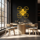 Four Elements Motto Metal Wall Art – Earth, Air, Fire, Water Steel Silhouette for Modern Spiritual Decor- KAF344